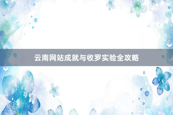 云南网站成就与收罗实验全攻略